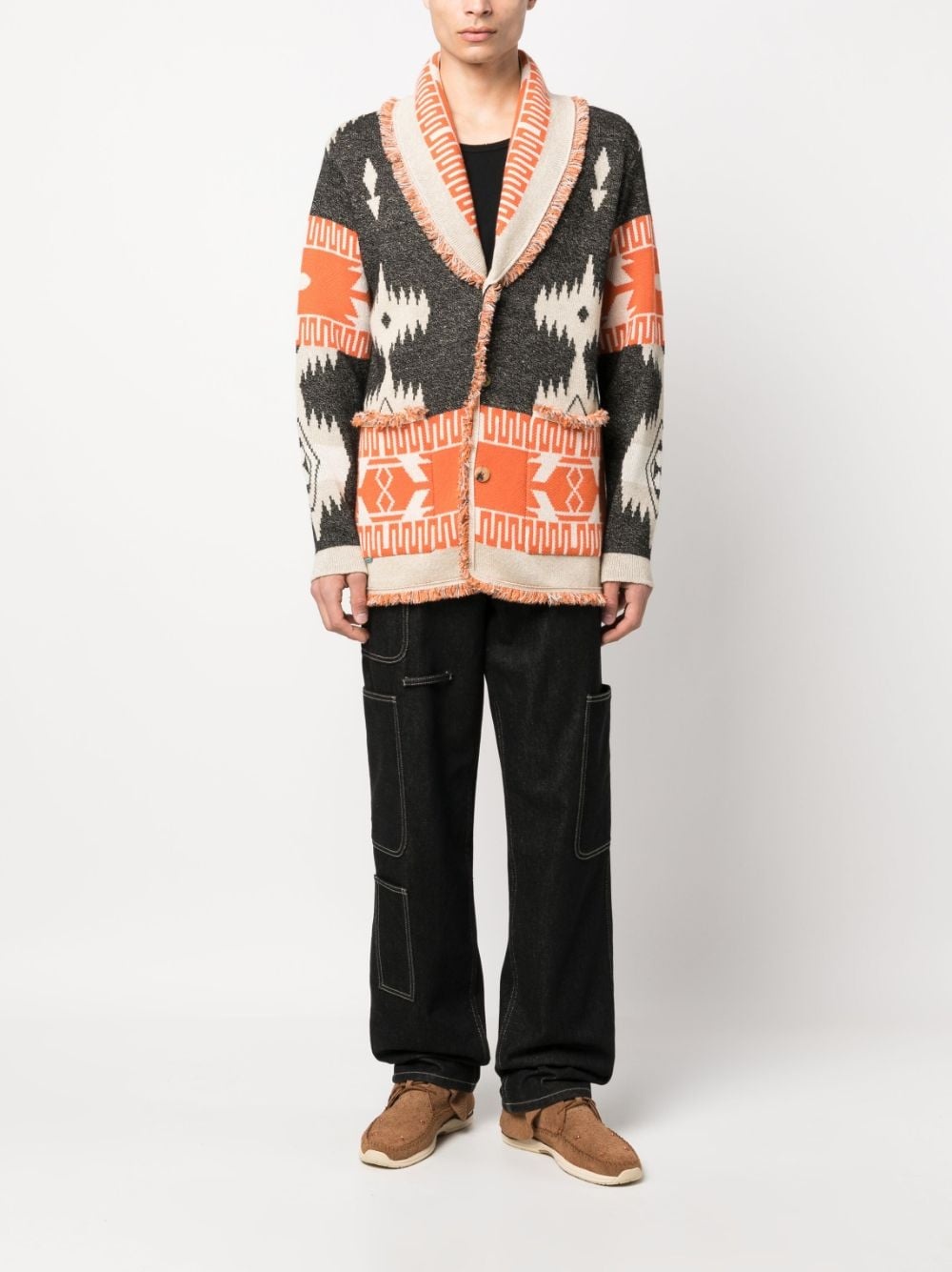 Icon jacquard V-neck cardigan - 2