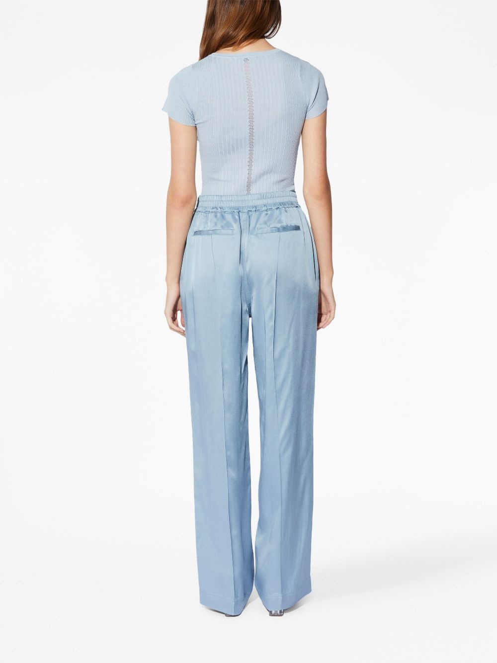 elasticated-waist straight-leg trousers - 3