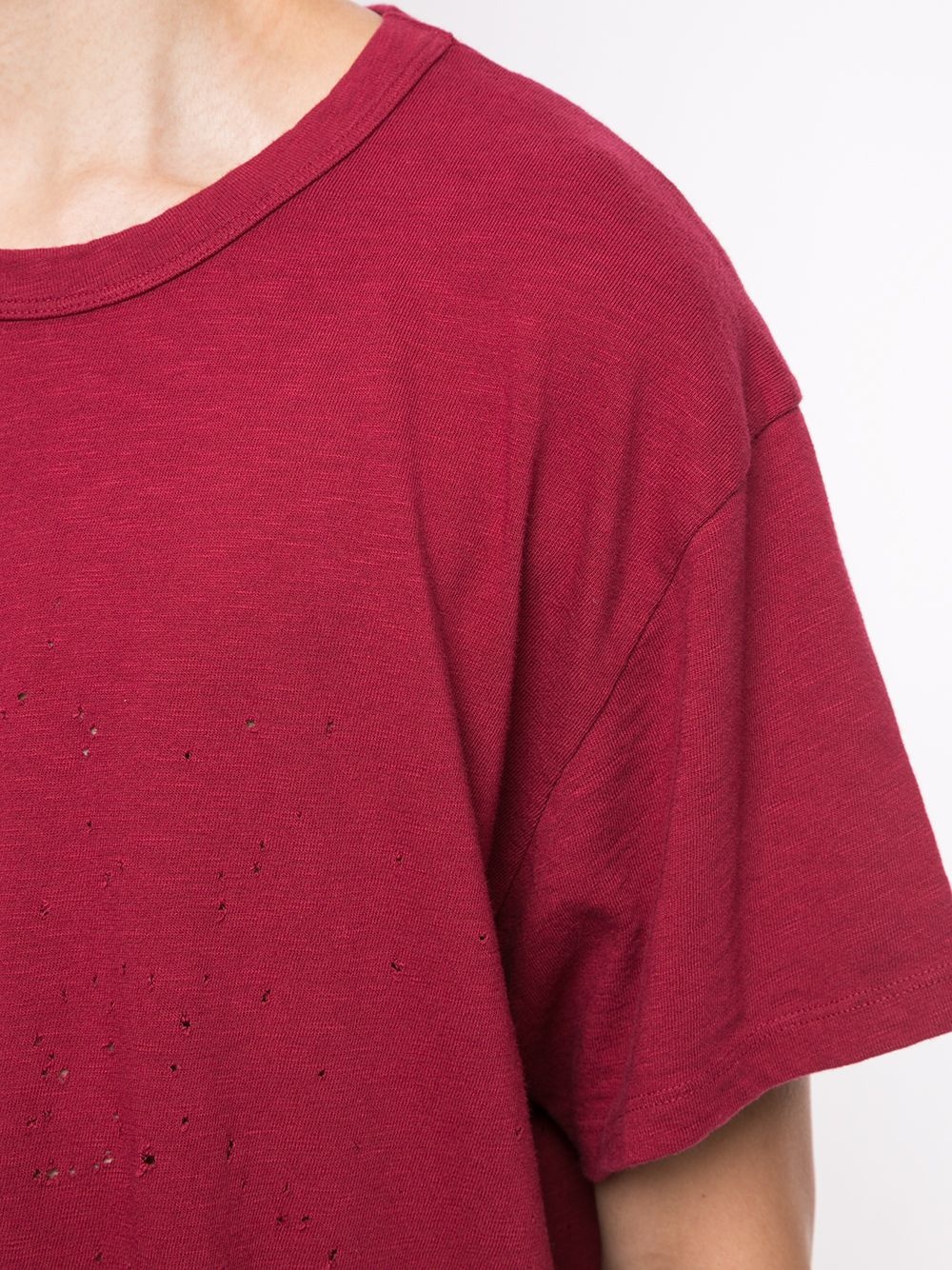 distressed crew neck T-shirt - 5