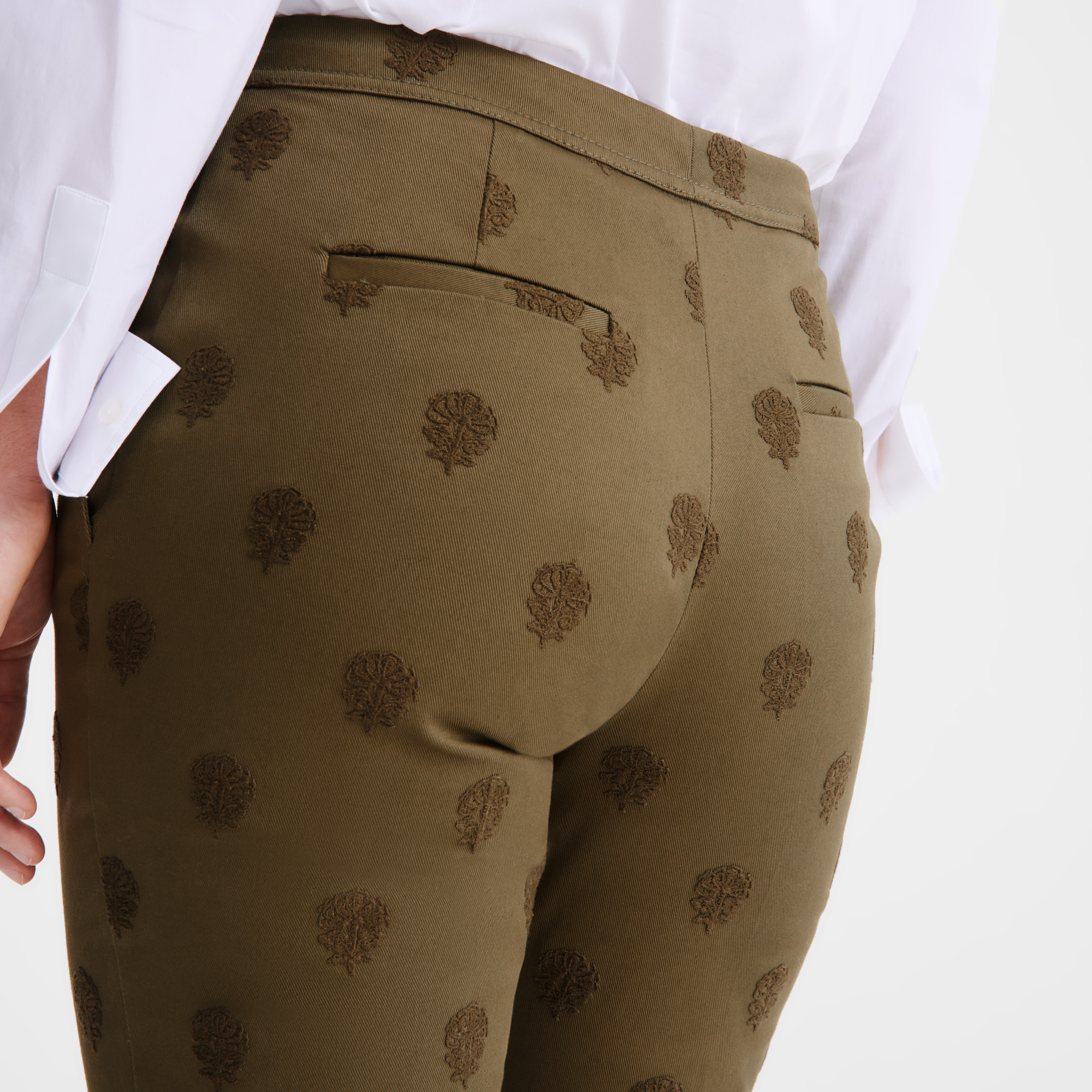 Trousers Artichoke - Embroidered gabardine - 5