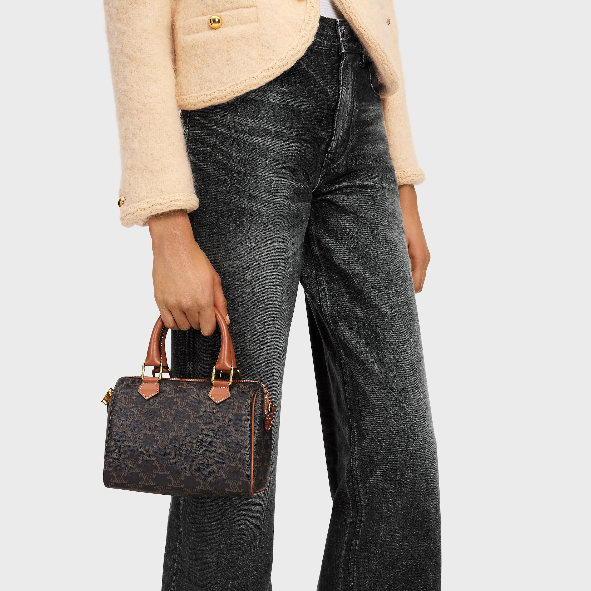 SMALL BOSTON CUIR TRIOMPHE in Triomphe Canvas and calfskin - 7