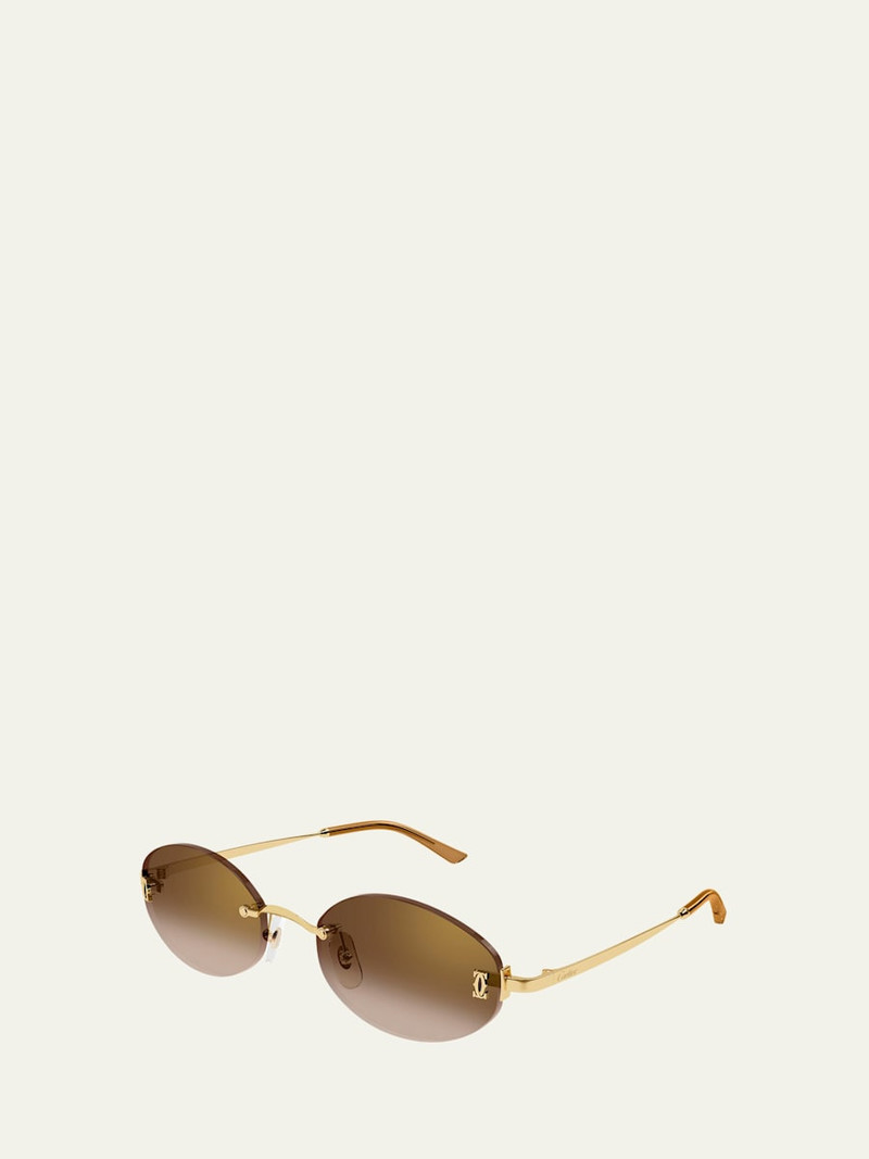 Cartier Signature C de Cartier 55mm Oval Sunglasses outlook