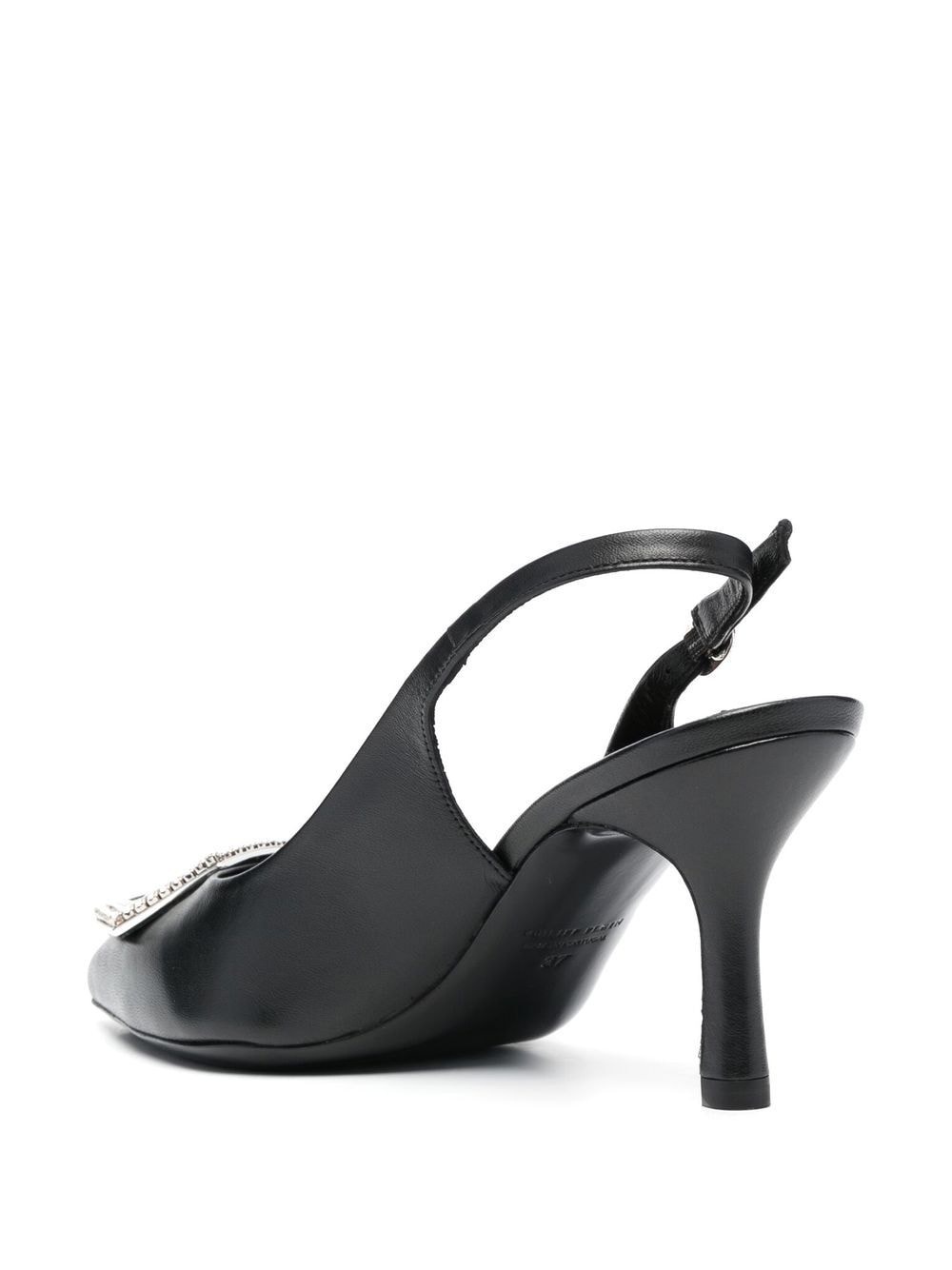 hexagonal-detail leather slingbacks - 3