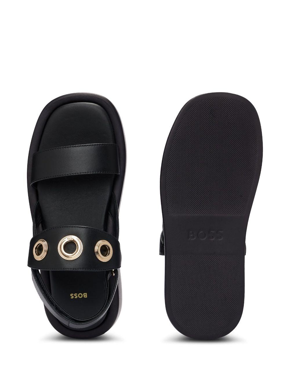 eyelet-embellishment leather sandals - 4