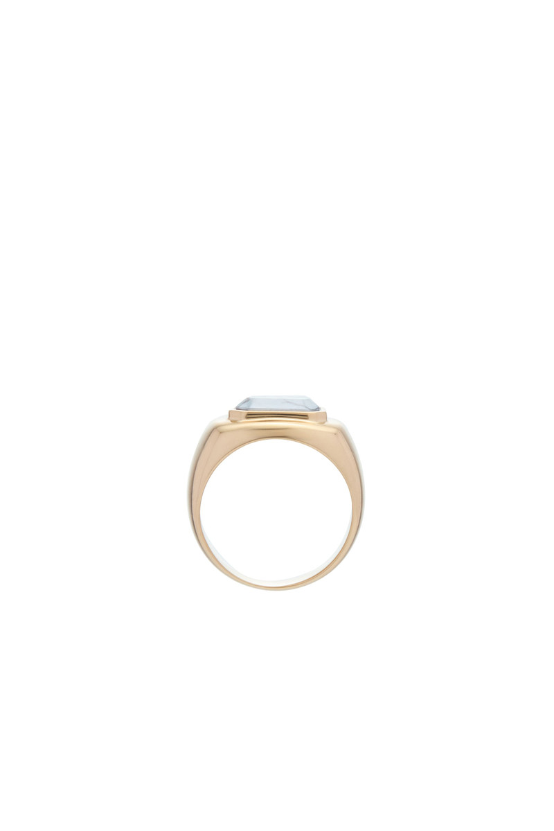 Large Ring 18k Gold & Howlite Stone 5