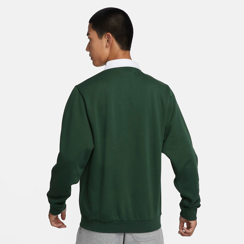 Nike Nike Club Fleece Bushed Back Long Sleeve Polo Shirt 'Green' DX0538-323 outlook