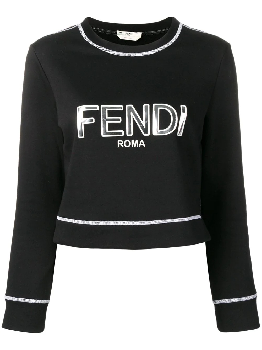 logo appliqué cropped sweatshirt - 1