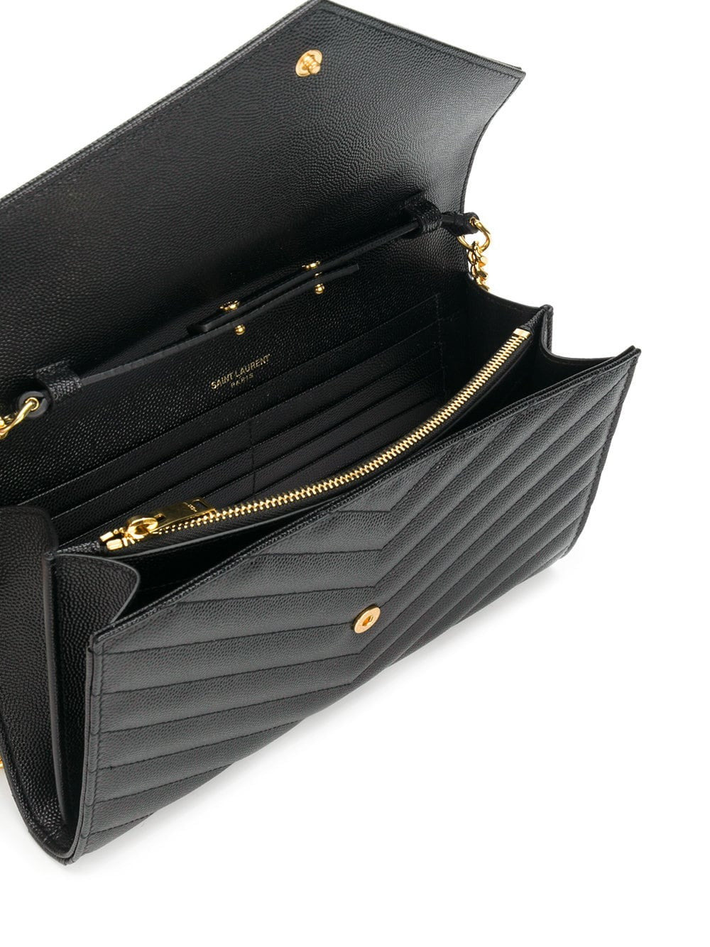 Saint Laurent Paris Women Classic Cassandre Chain Wallet In Grain De Poudre Leather - 5