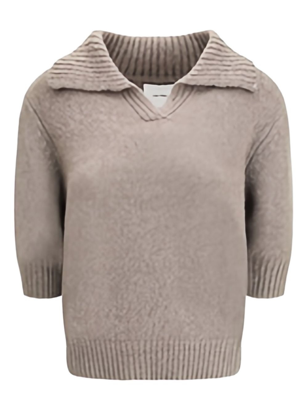 polo-neck half-sleeve sweater - 1