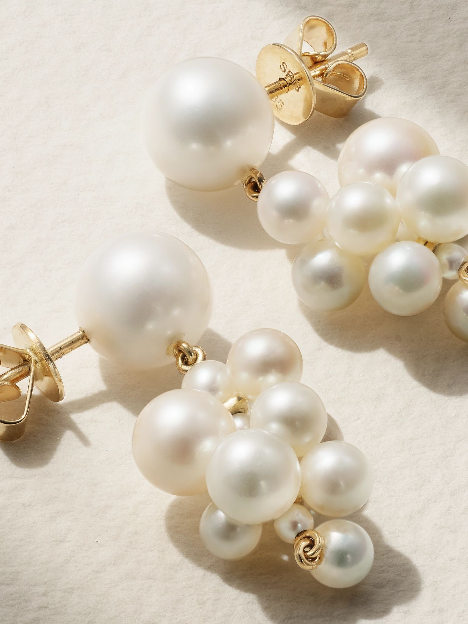 Botticelli 14-karat gold pearl earrings Gold - 3
