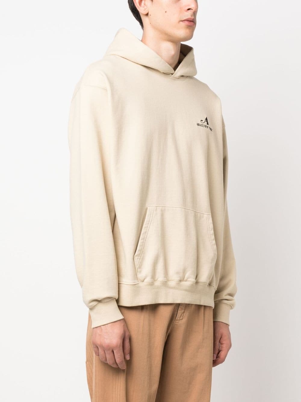 embroidered-logo cotton hoodie - 3