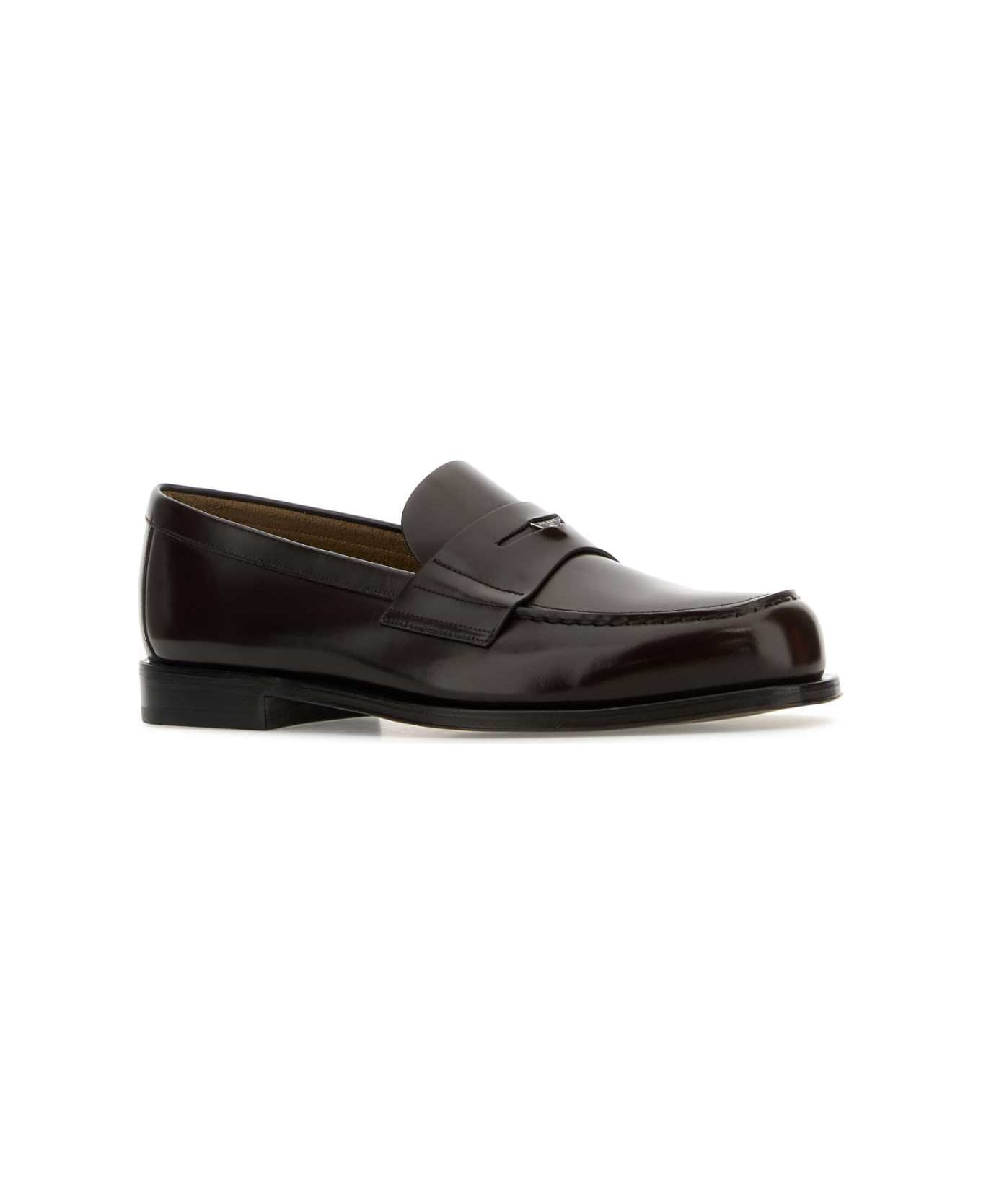 Chocolate Leather Loafers - 2