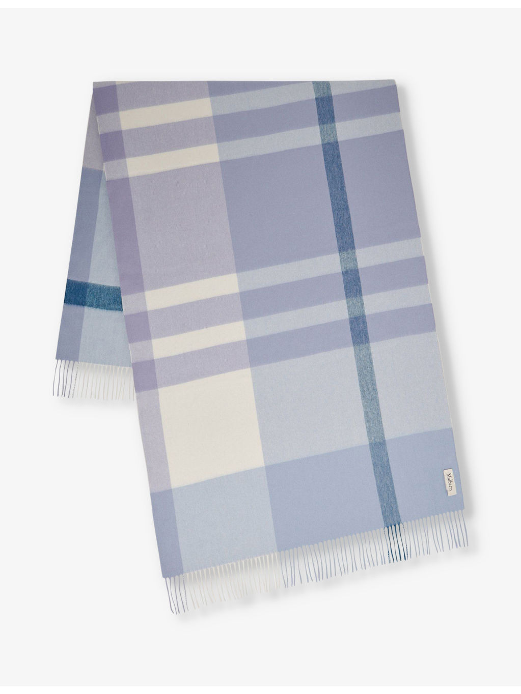 Large-check merino-wool scarf - 4