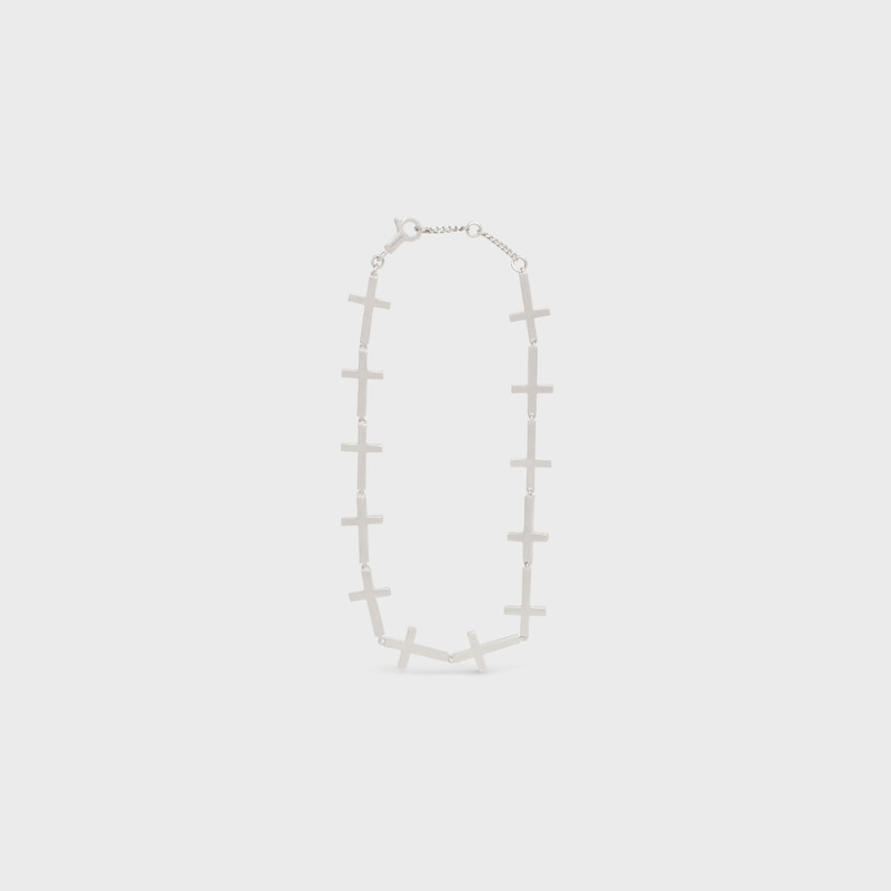 Celine Cross Multi Cross Bracelet in Brass with Rhodium finish 1