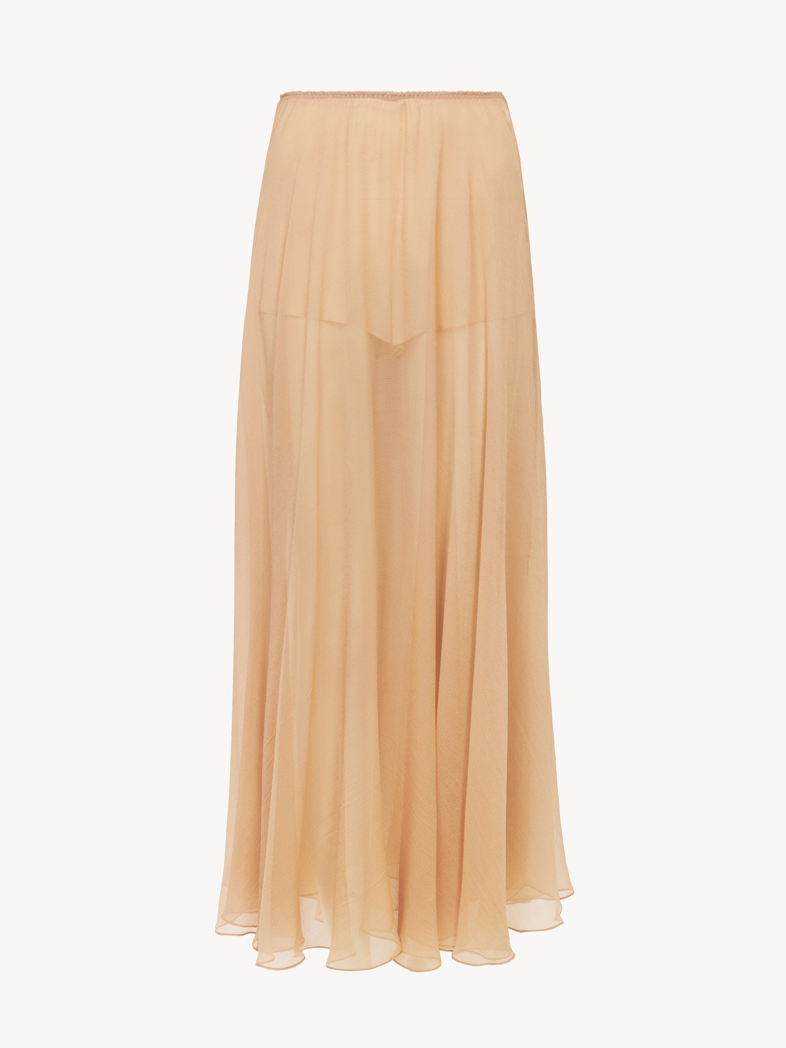 FLUID LONG SKIRT IN SILK MOUSSELINE - 2