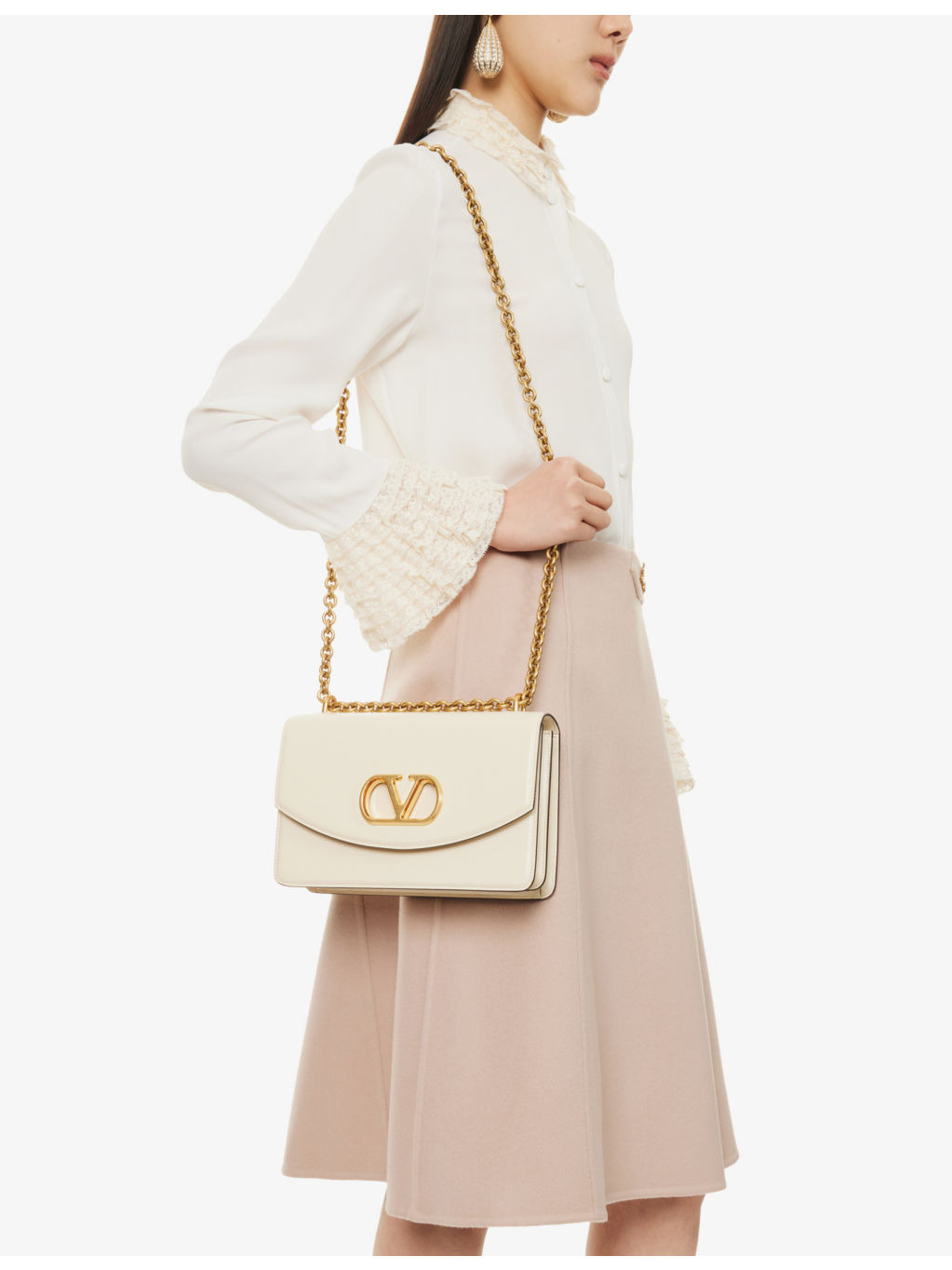 Vain chain-strap leather shoulder bag - 3