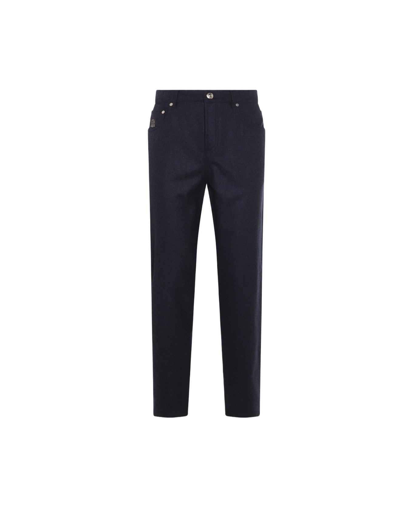 Navy Cotton Pants - 1