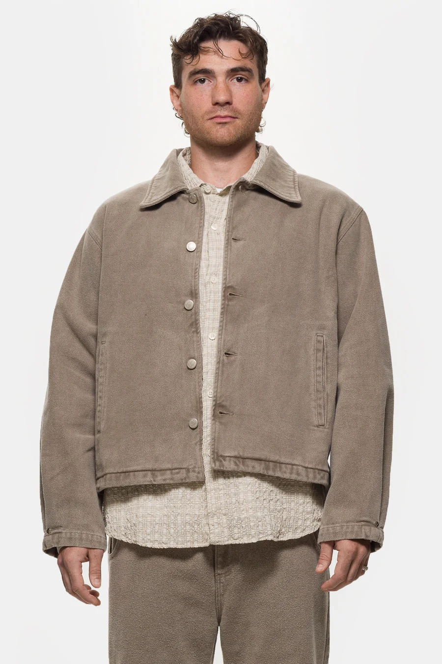 Painters Jacket in Brushed Mudstone - 1