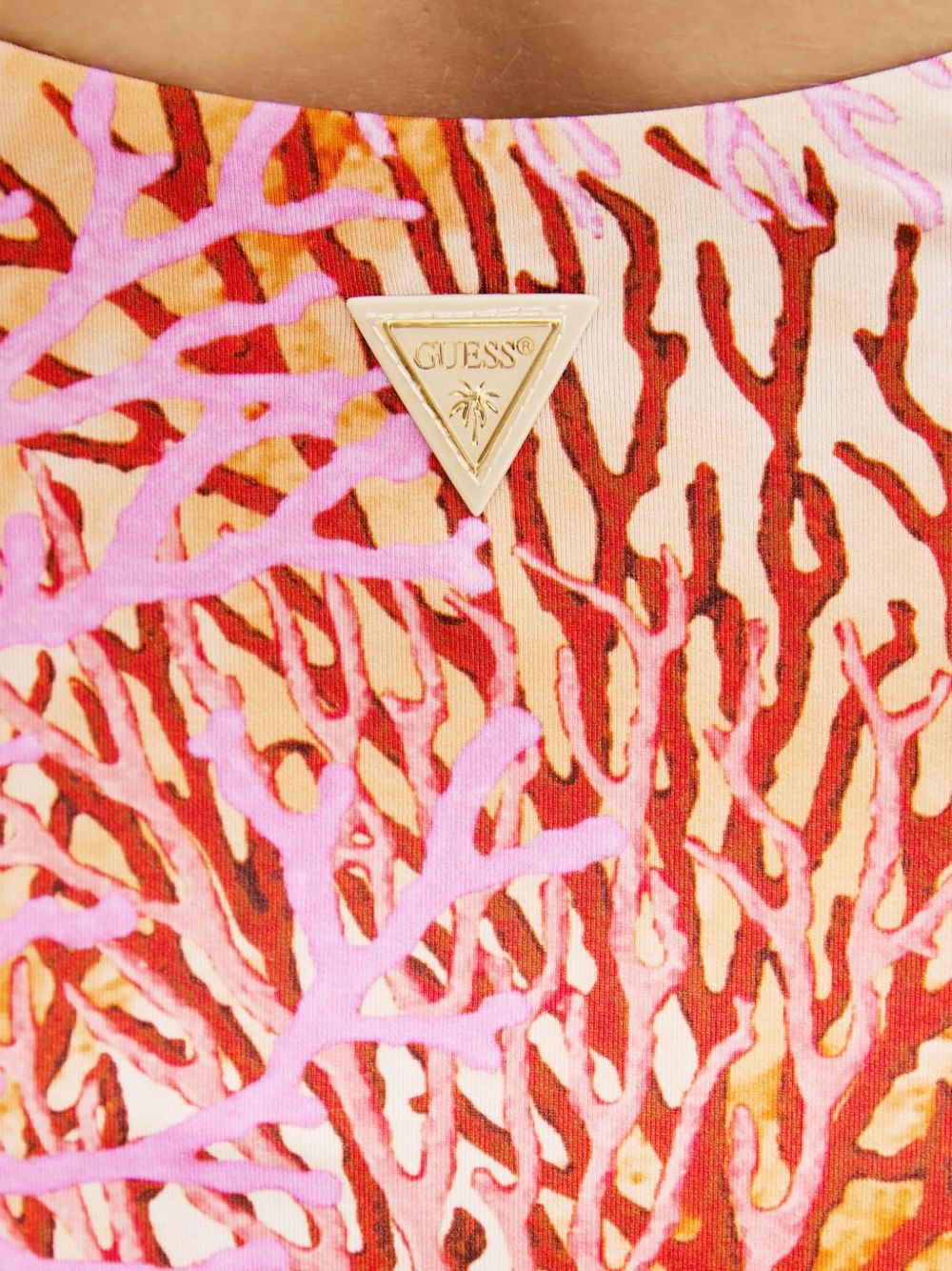 coral-print knotted swimsuit - 4