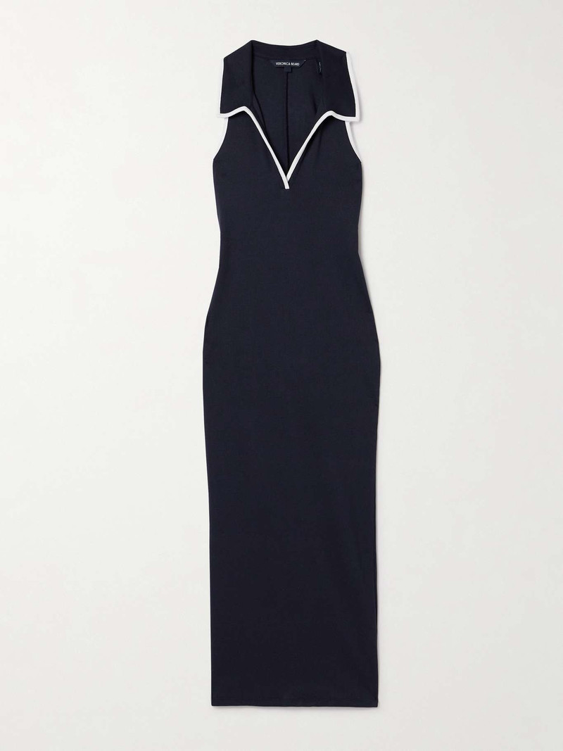 Darien ribbed Pima cotton-blend jersey midi dress - 1