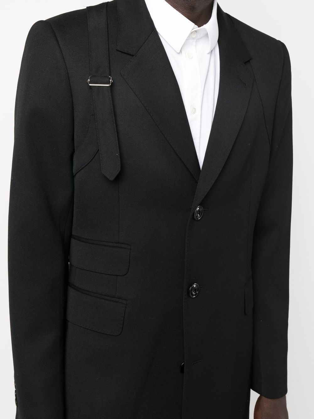 single-breasted tailored wool coat - 5