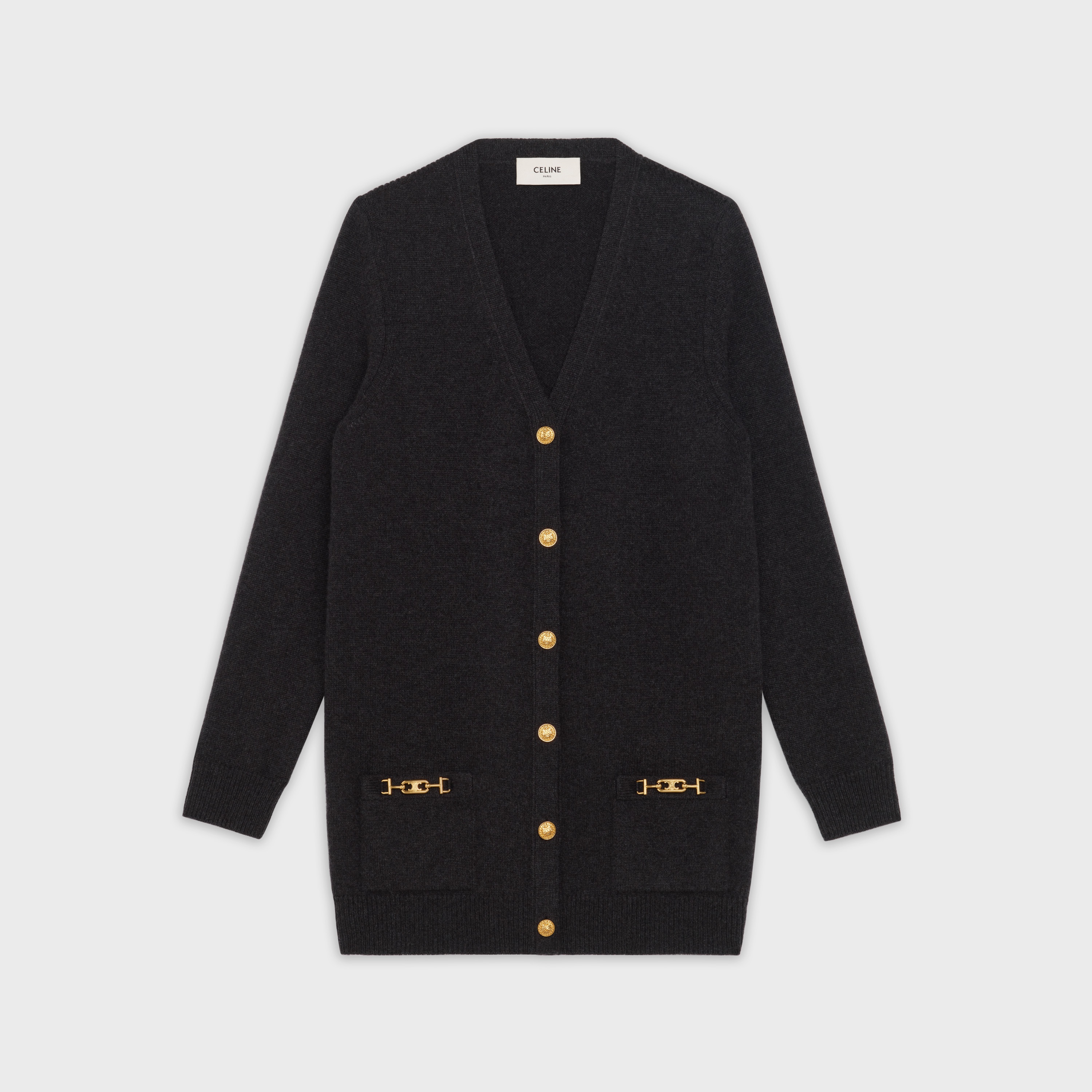 CARDIGAN WITH SIGNATURE IN ICONIC CASHMERE - 1