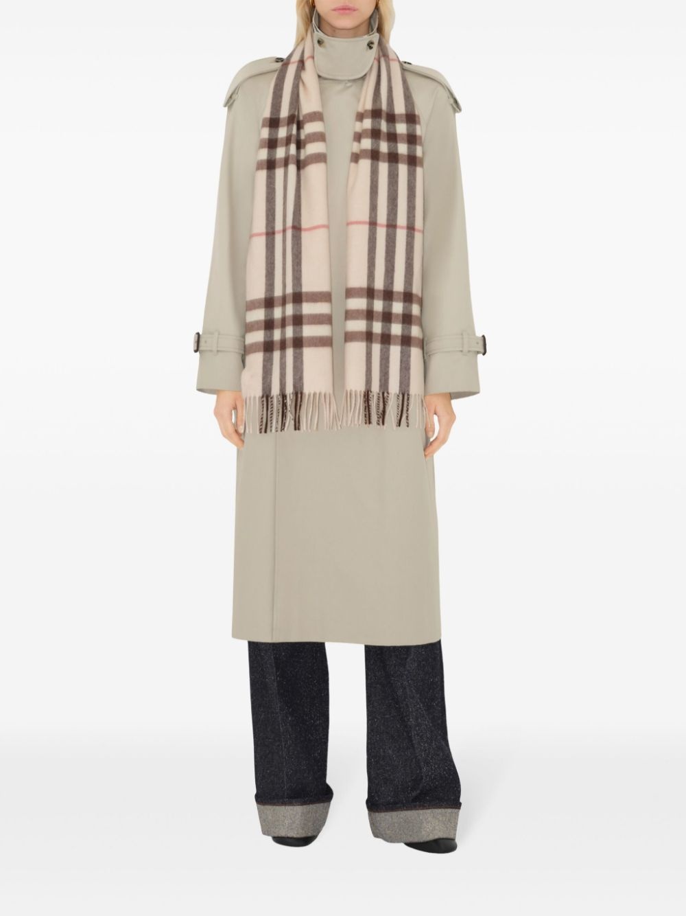 checked cashmere scarf - 3