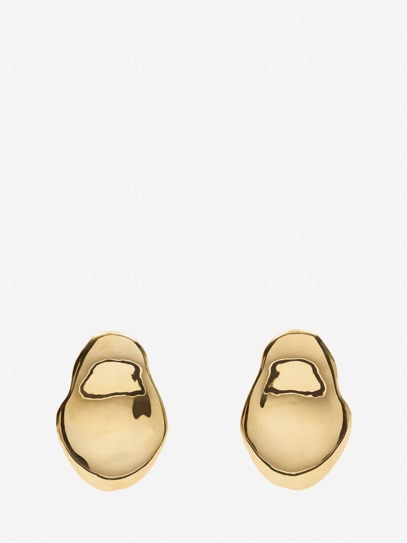 Women's Molten Oversized Earrings in Antique Silver - 1