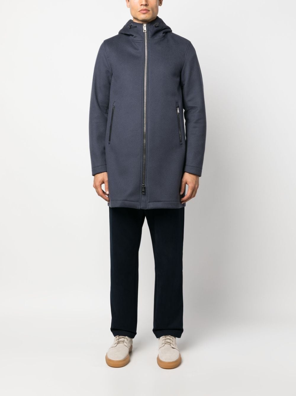 zip-up hooded coat - 2