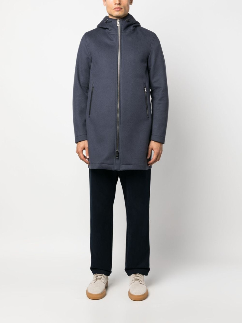 Herno zip-up hooded coat outlook