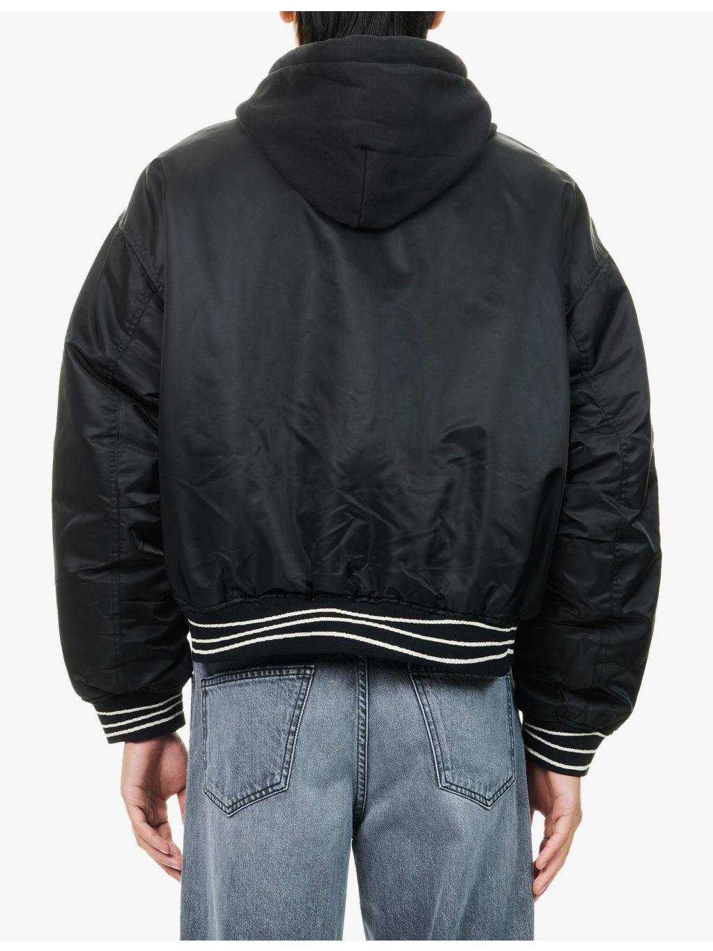 Logo-Patch Hooded Nylon Bomber Jacket - 4