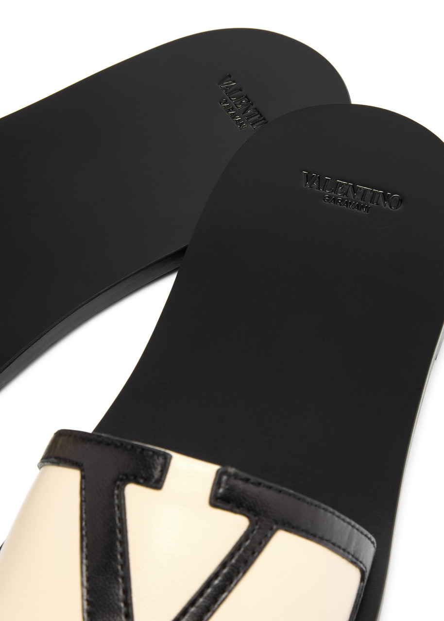 Valentino Viva Superstar VLogo Leather Sliders - 4