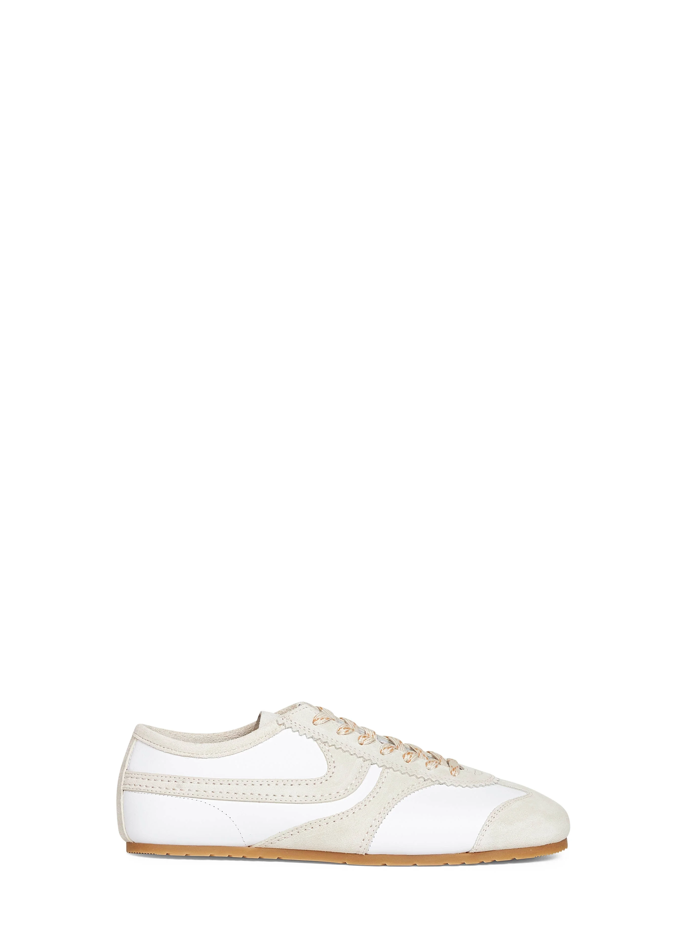 Dries Van Noten Men White Nappa Leather Sneakers With Suede Details - 1