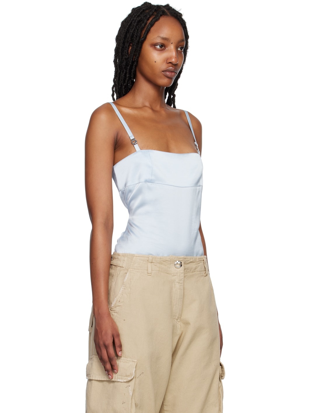 Blue Paneled Bodysuit - 2