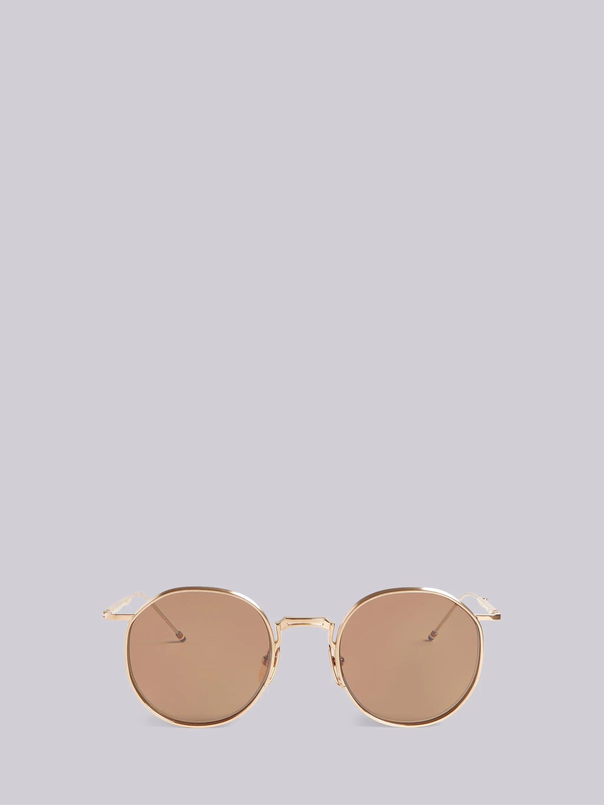TB125 - White Gold And Brown Pantos Sunglasses - 1