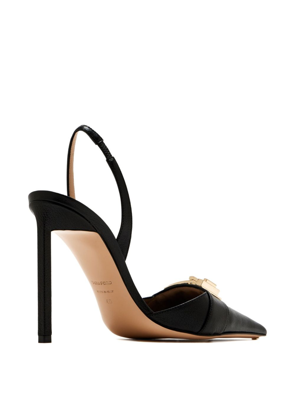 105mm buckle leather pumps - 3