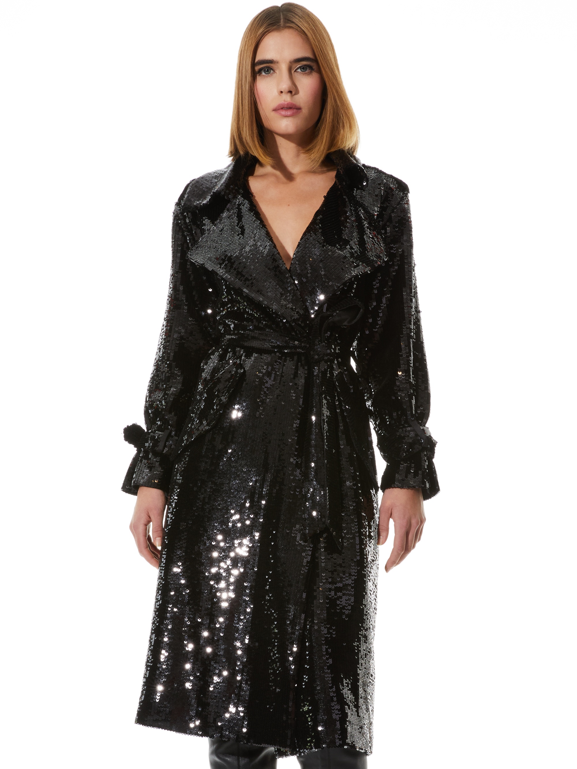 NEVADA SEQUIN EMBELLISHED TRENCH COAT - 2