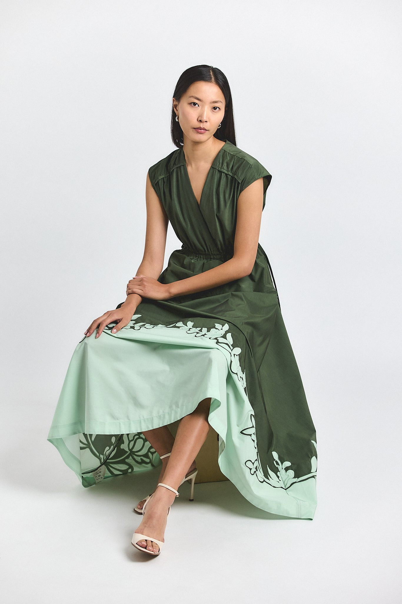 NARA COTTON POLY POPLIN APPLIQUE DRESS - 3