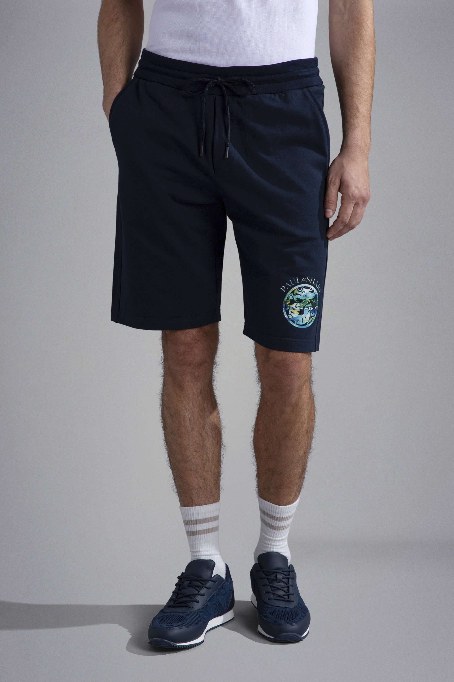 STRETCH COTTON BERMUDA SHORTS WITH PRINT - 6