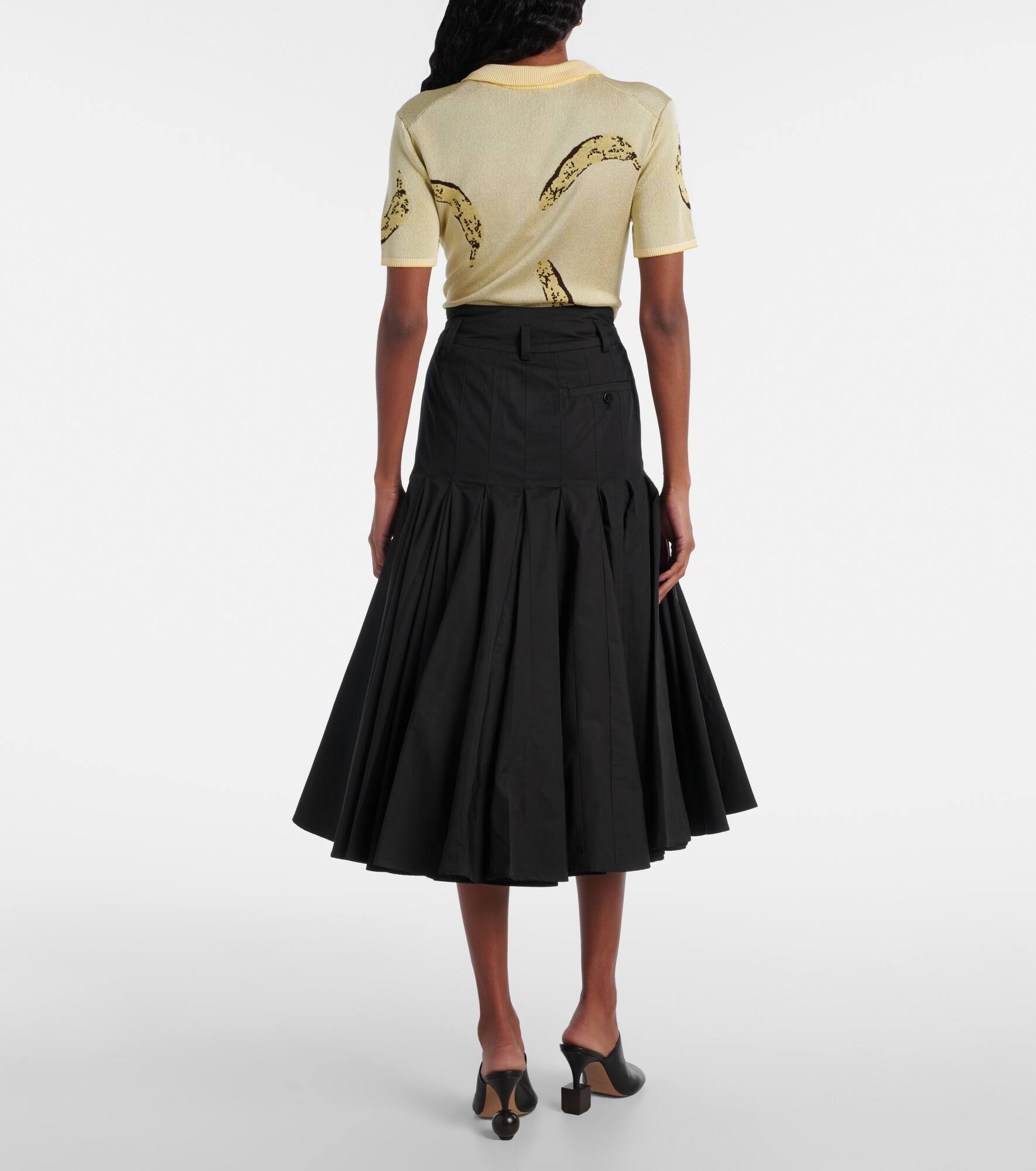 Agave flared cotton poplin midi skirt - 3