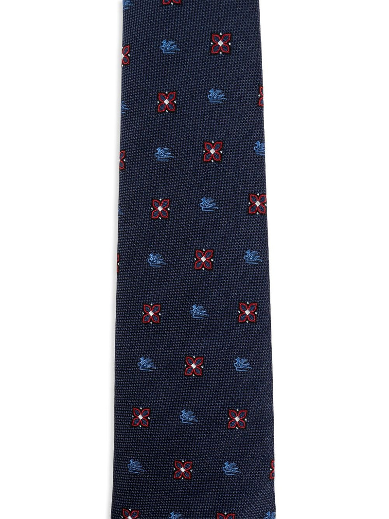 Etro Pegaso-embroidered tie outlook