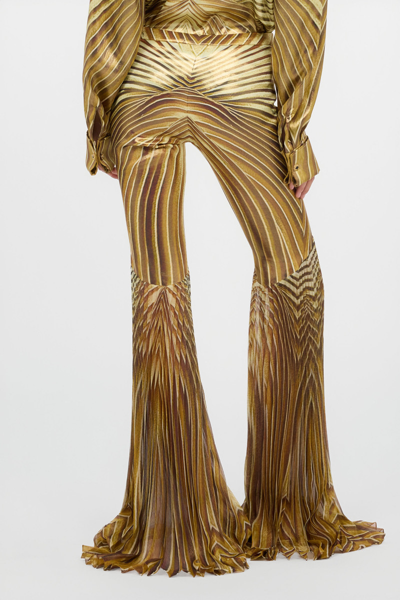 Flared Trousers with Ray Of Gold Print 4