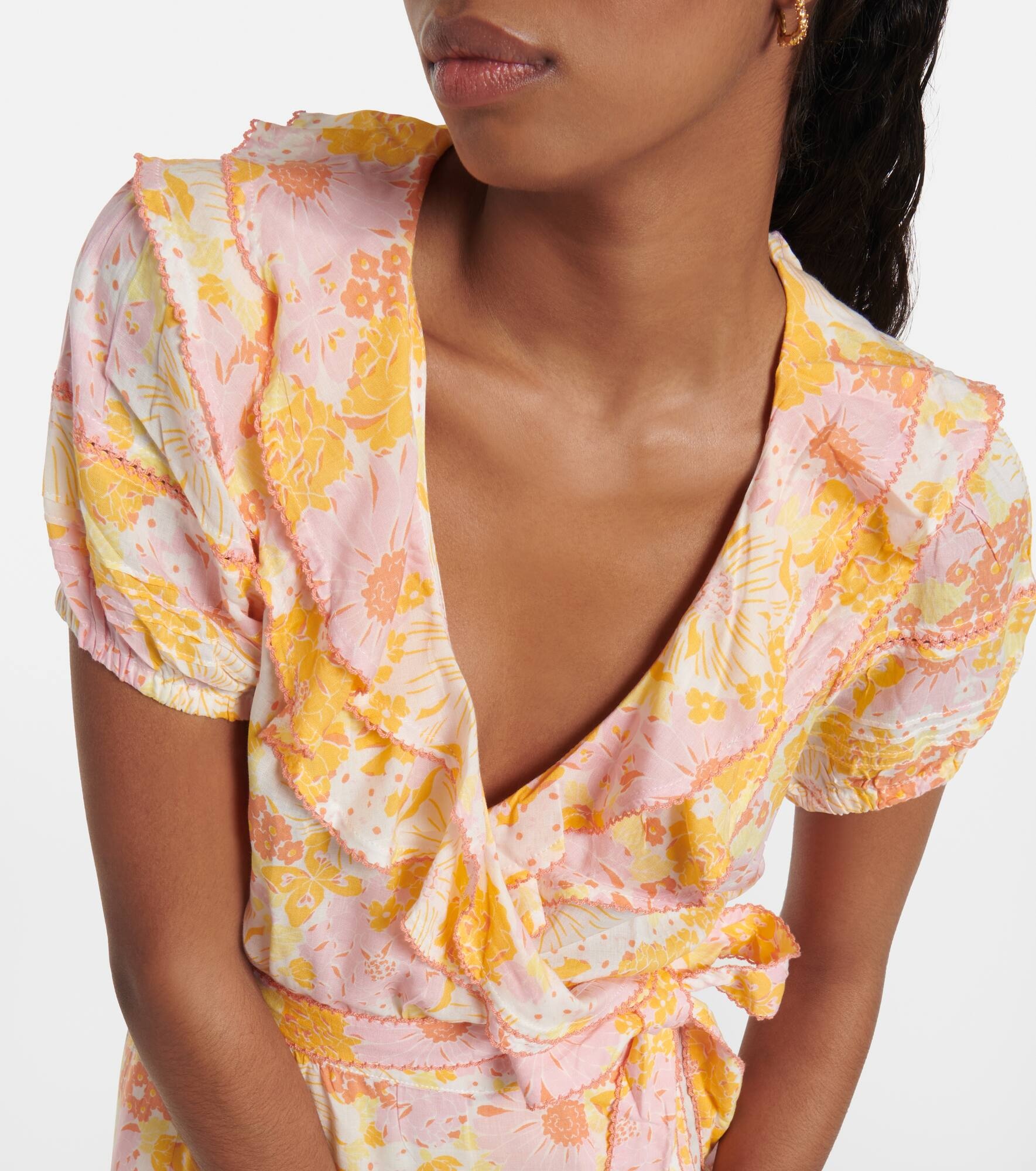 Aude floral wrap minidress - 4