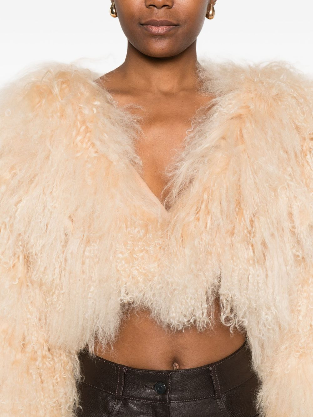 Luxe fur cropped jacket - 5
