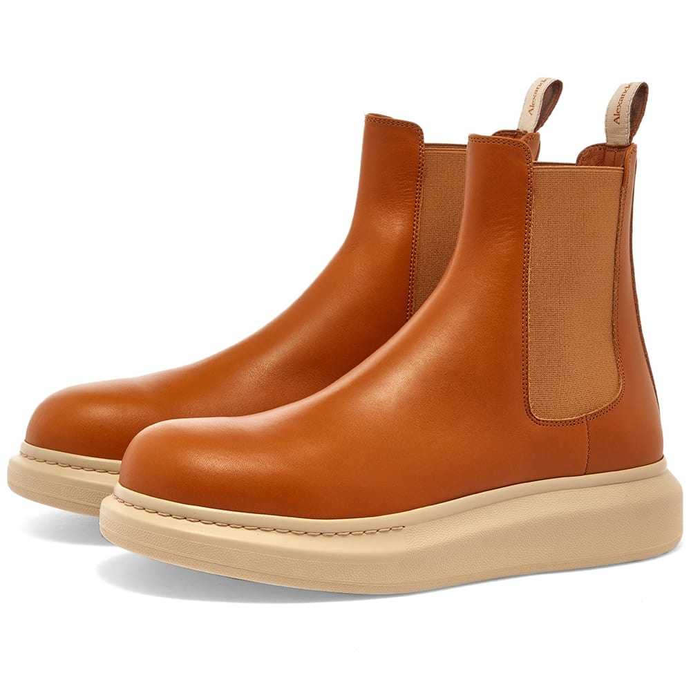 Alexander McQueen Leather Wedge Sole Chelsea Boot - 1