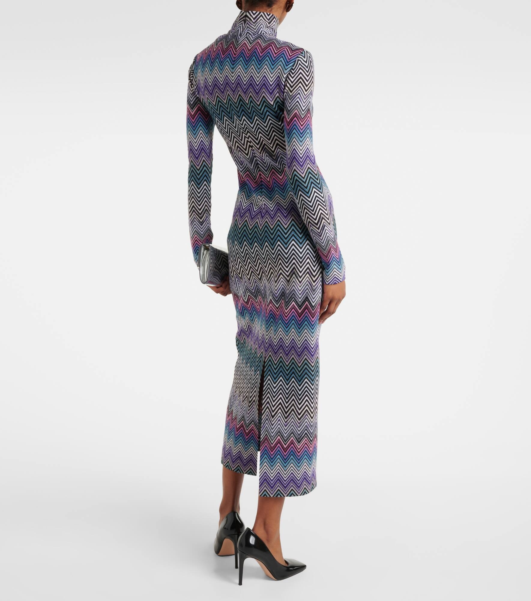 Zig Zag turtleneck dress - 3
