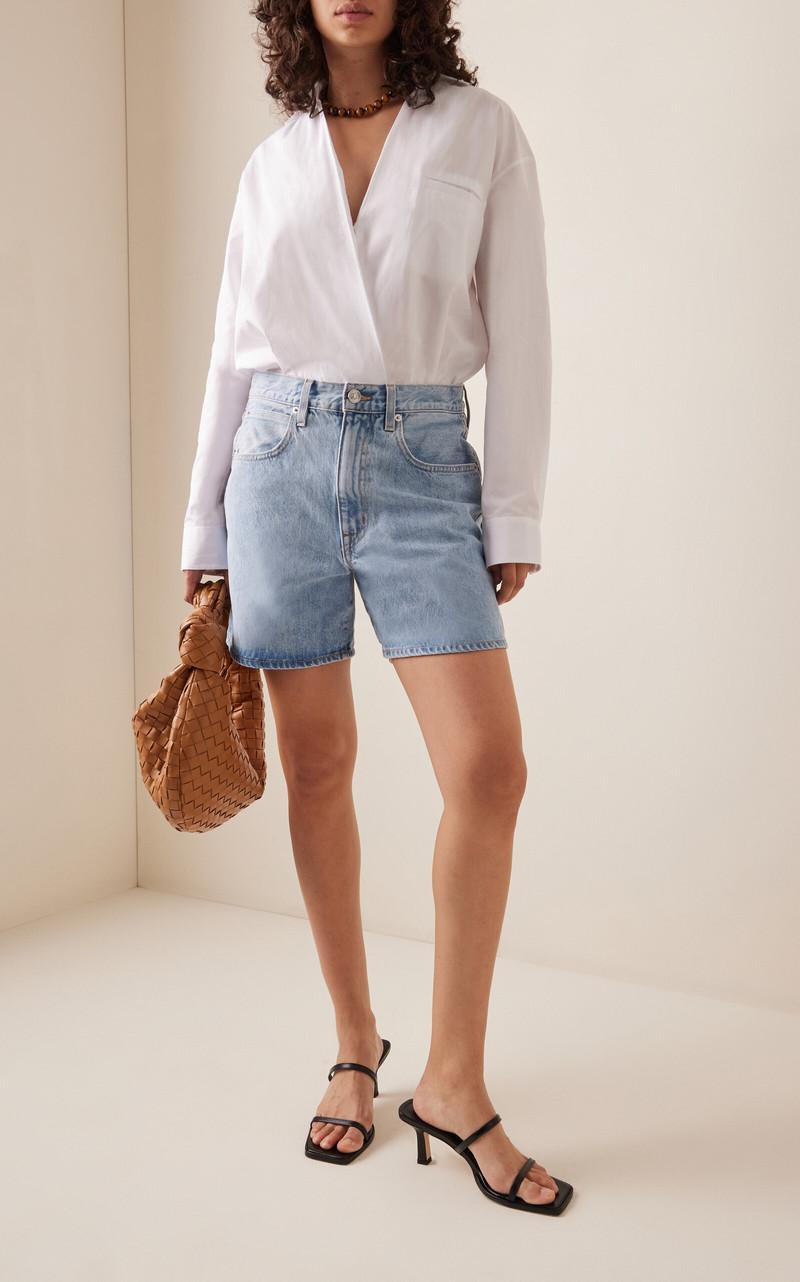 SLVRLAKE Walker Rigid High-Rise Shorts light wash outlook