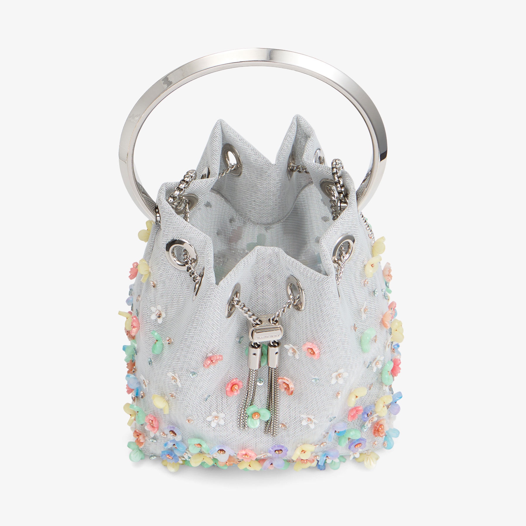 Bon Bon
Silver Mesh Bag With Embroidered Daisies - 4