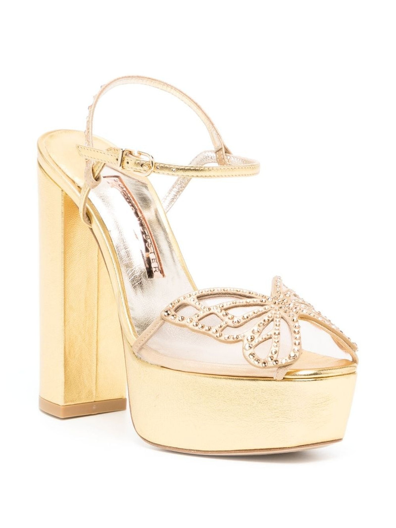 SOPHIA WEBSTER Farfalla crystal-embellished 140mm sandals outlook