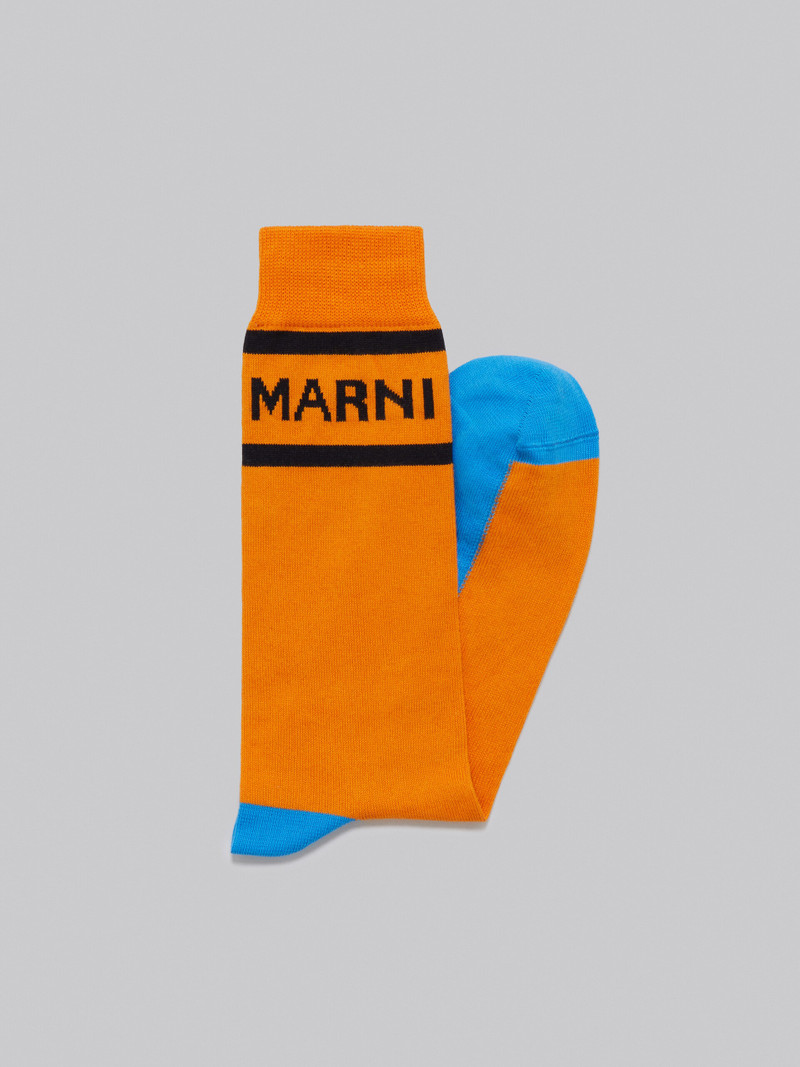 Marni ORANGE COTTON SOCKS WITH LOGO outlook